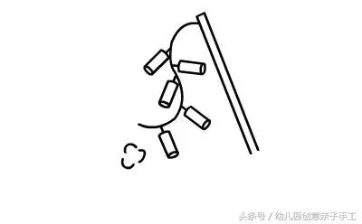 春节灯笼鞭炮简笔画,新年娃娃拿鞭炮简笔画