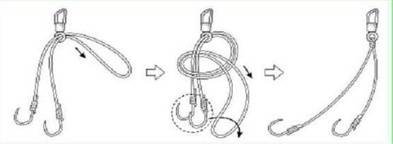 鱼线与鱼钩的连接方法图解,鱼线鱼钩对接的方法图解