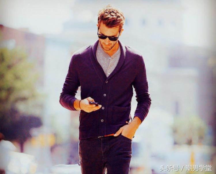 慵懒开衫毛衣搭配男人,时尚型男毛衣搭配