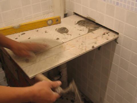 家里装修剩下的瓷砖做一个洗手台,自己家装修洗手台效果图