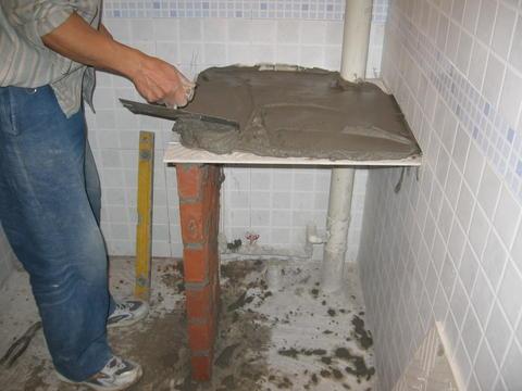 家里装修剩下的瓷砖做一个洗手台,自己家装修洗手台效果图