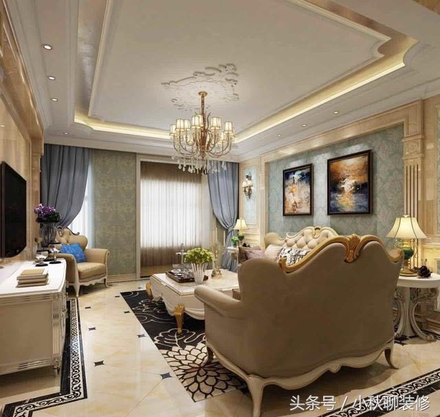 西安首创漫香郡装修效果图,100平米三室两厅复古装修