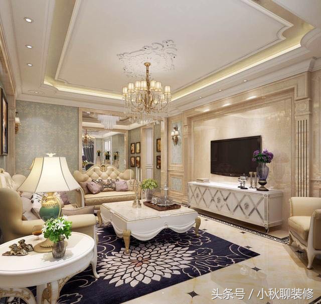 西安首创漫香郡装修效果图,100平米三室两厅复古装修