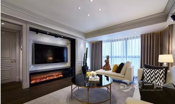 高级灰精致空间，天津远洋红熙郡138平欧美混搭四居室设计