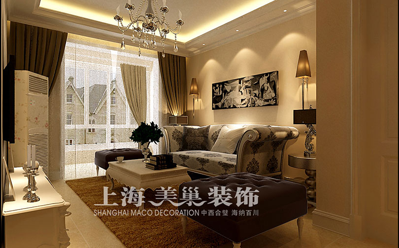 郑州正商蓝海港湾，明钻89平两室两厅简欧风格对比