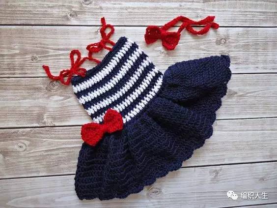 从下往上编织毛线背心裙怎样减针,毛线编织宝宝拼色背心裙图片大全