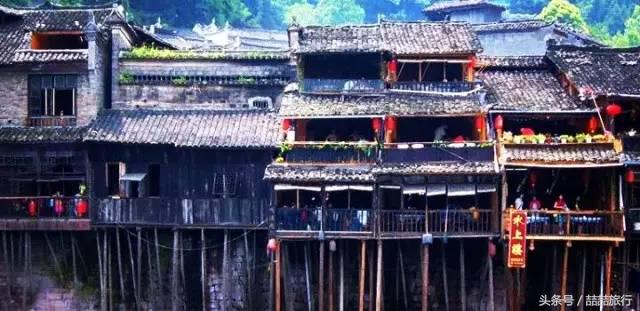 湘西凤凰城沱江风景,印象湘西凤凰古城