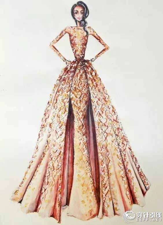 服装设计手绘时装,手绘时尚潮流服装