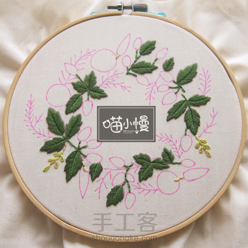 覆盆子花环刺绣