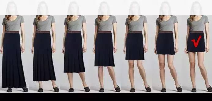 它是能让你远看腿长，近看腰细，侧看腹平~三合一功效的裙子