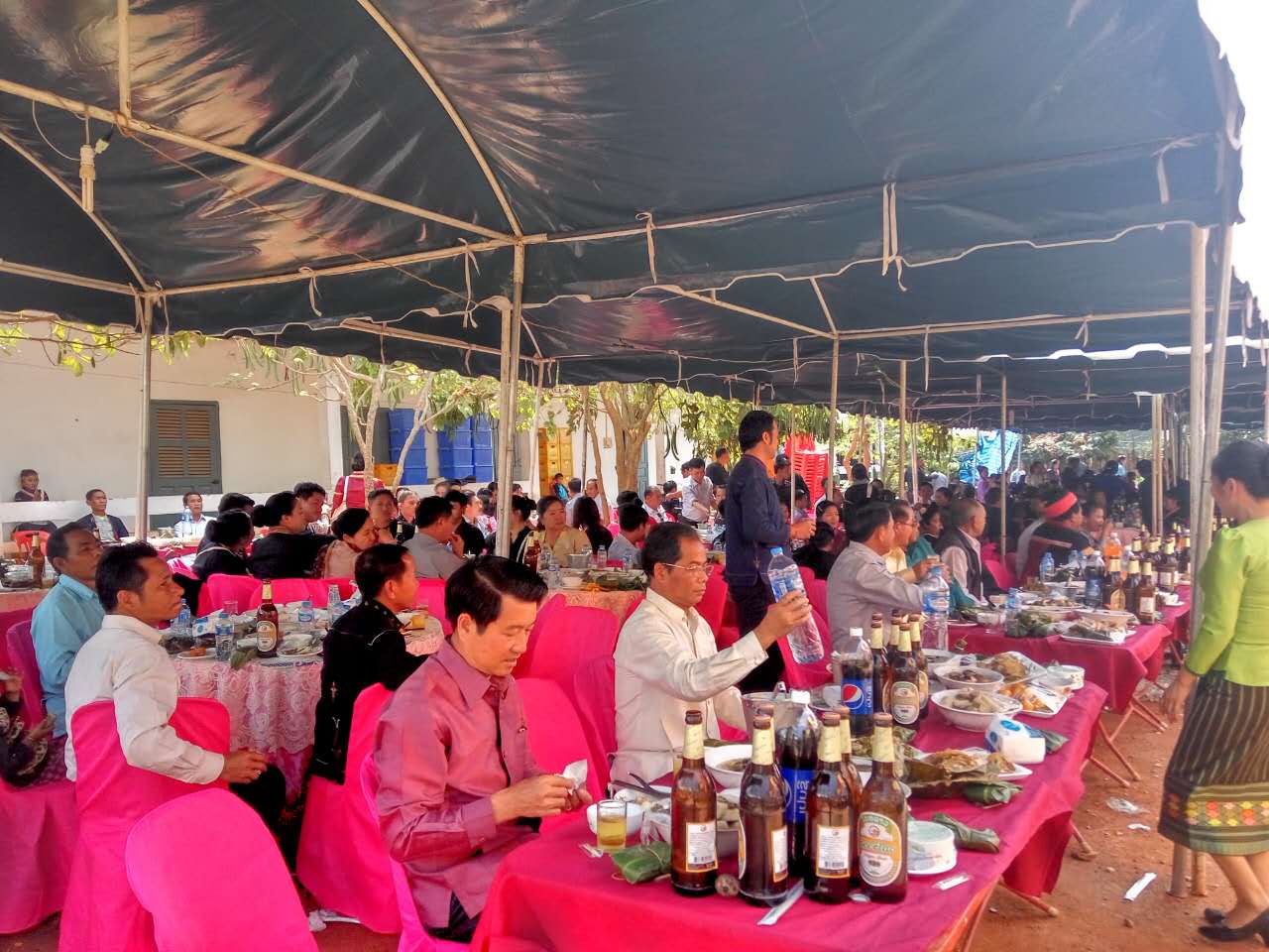 老挝街边的野生蜂蜜,老挝原始森林中纯天然野生蜂蜜