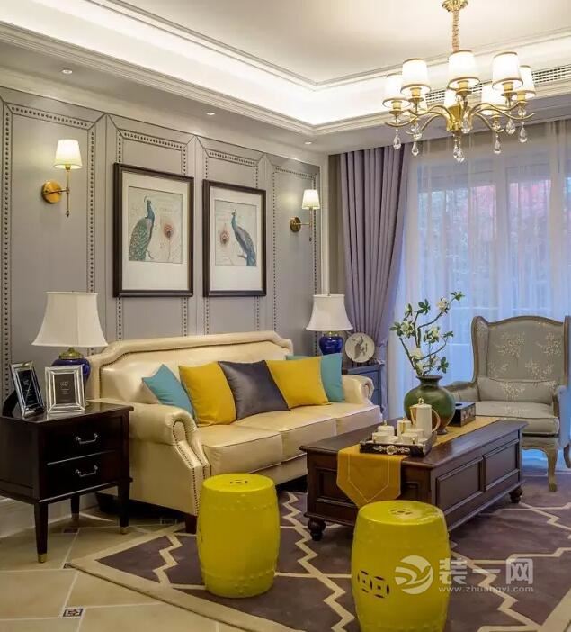 福州博仕后悦府127平美式3室1厅装修案例展现