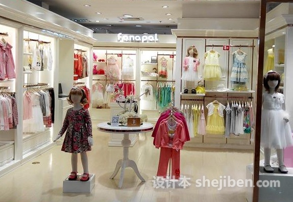 童装陈列展现设计效果图商场,40平童装展厅设计效果图