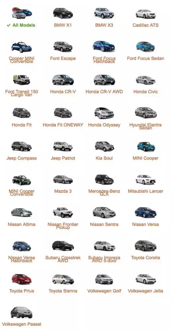 目前成都最普及的共享汽车,成都共享汽车有哪些车型