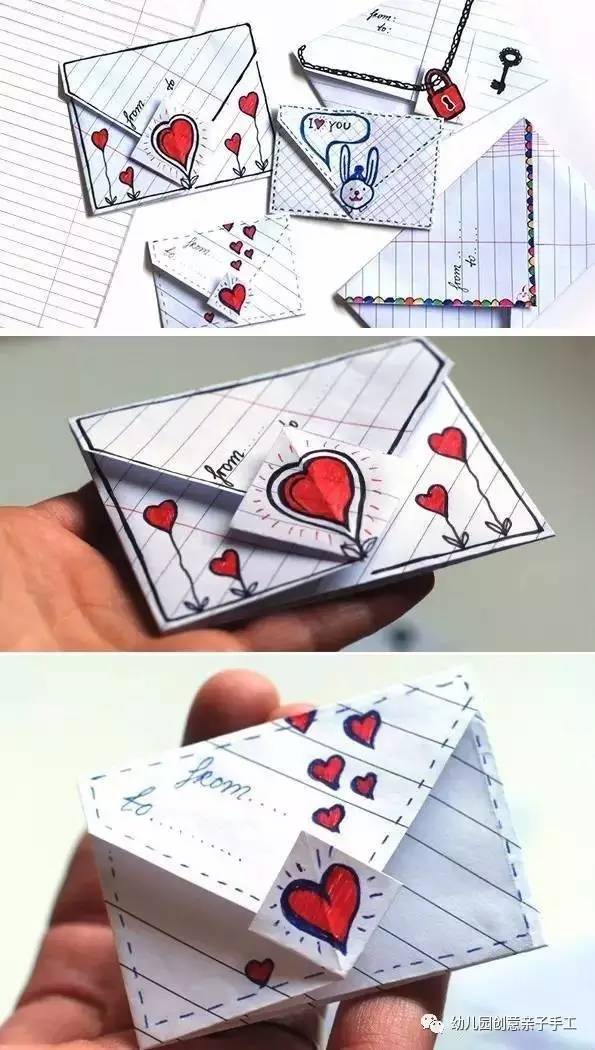 儿童手工折纸信封教程正方形纸,幼儿版信封折纸教程