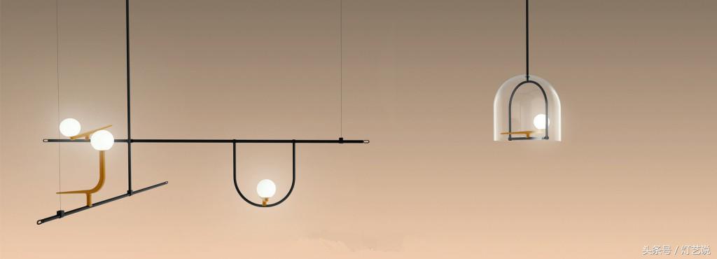 极简风格灯饰搭配真实效果,简约线性灯
