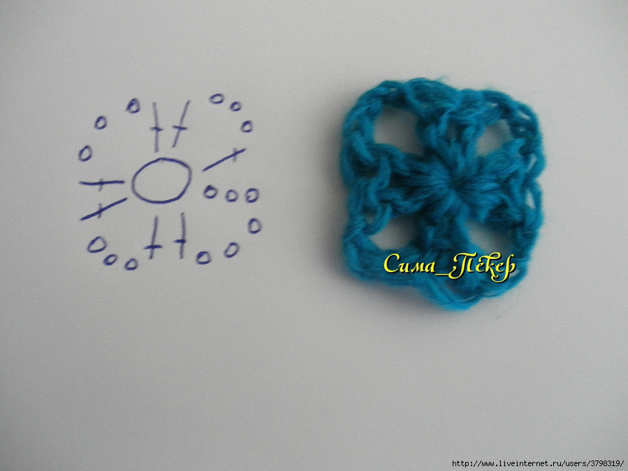 方形莲花坐垫底托钩法教程,钩方形坐垫四个角上翘的原因