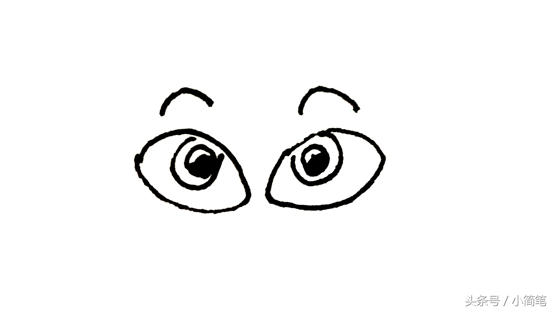 育儿简笔画6-10岁,狐狸眼睛画法简笔画