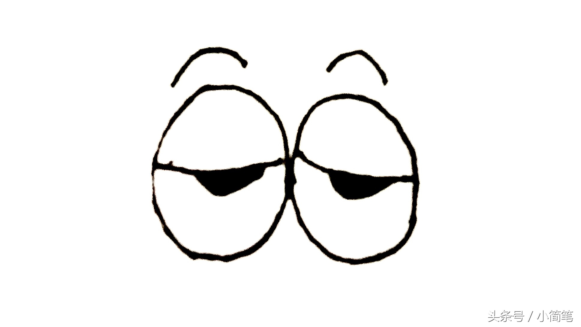 育儿简笔画6-10岁,狐狸眼睛画法简笔画