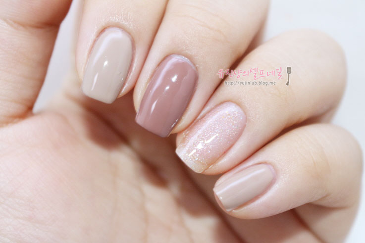 裸色方格条纹美甲~爱丽小屋甲油