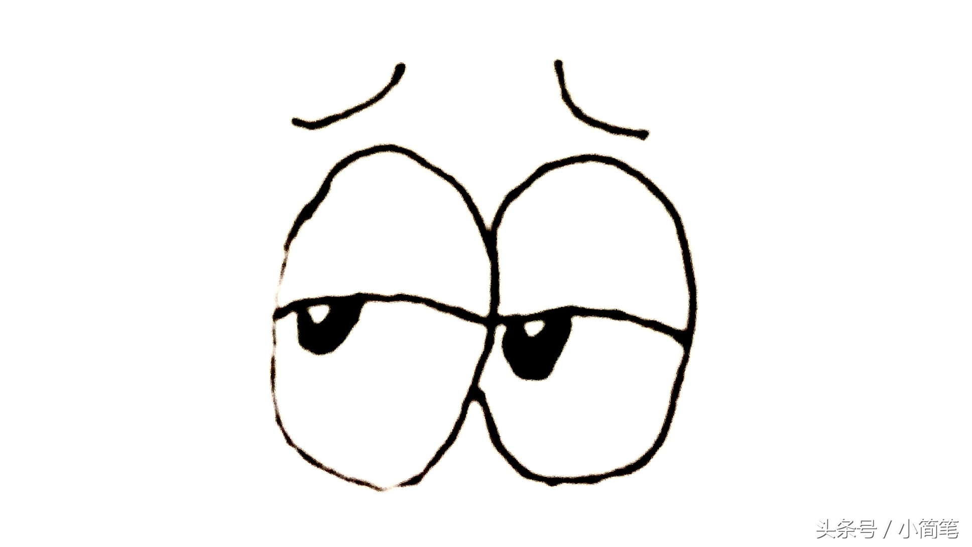 育儿简笔画6-10岁,狐狸眼睛画法简笔画