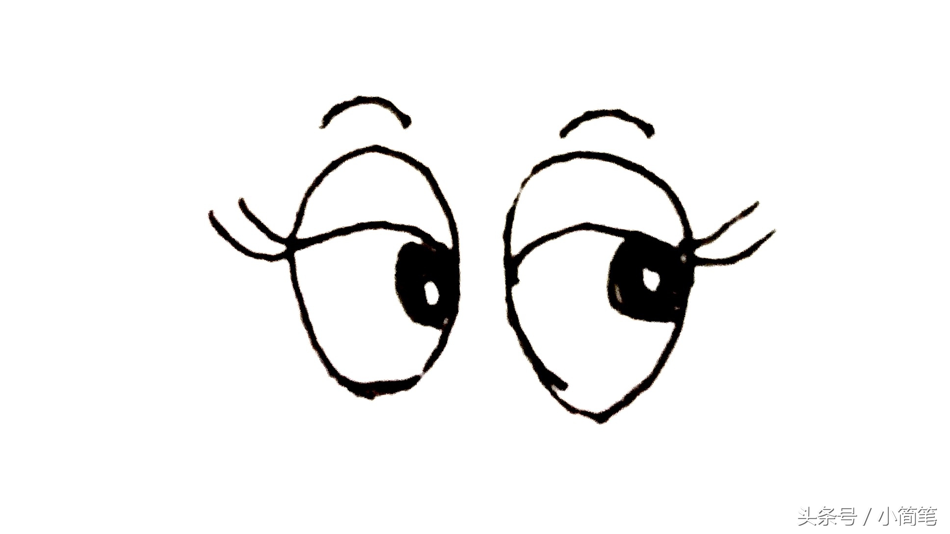 育儿简笔画6-10岁,狐狸眼睛画法简笔画
