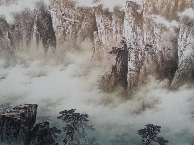 曾刚彩墨山水画丛树的画法教程,曾刚彩墨山水画房子的画法视频