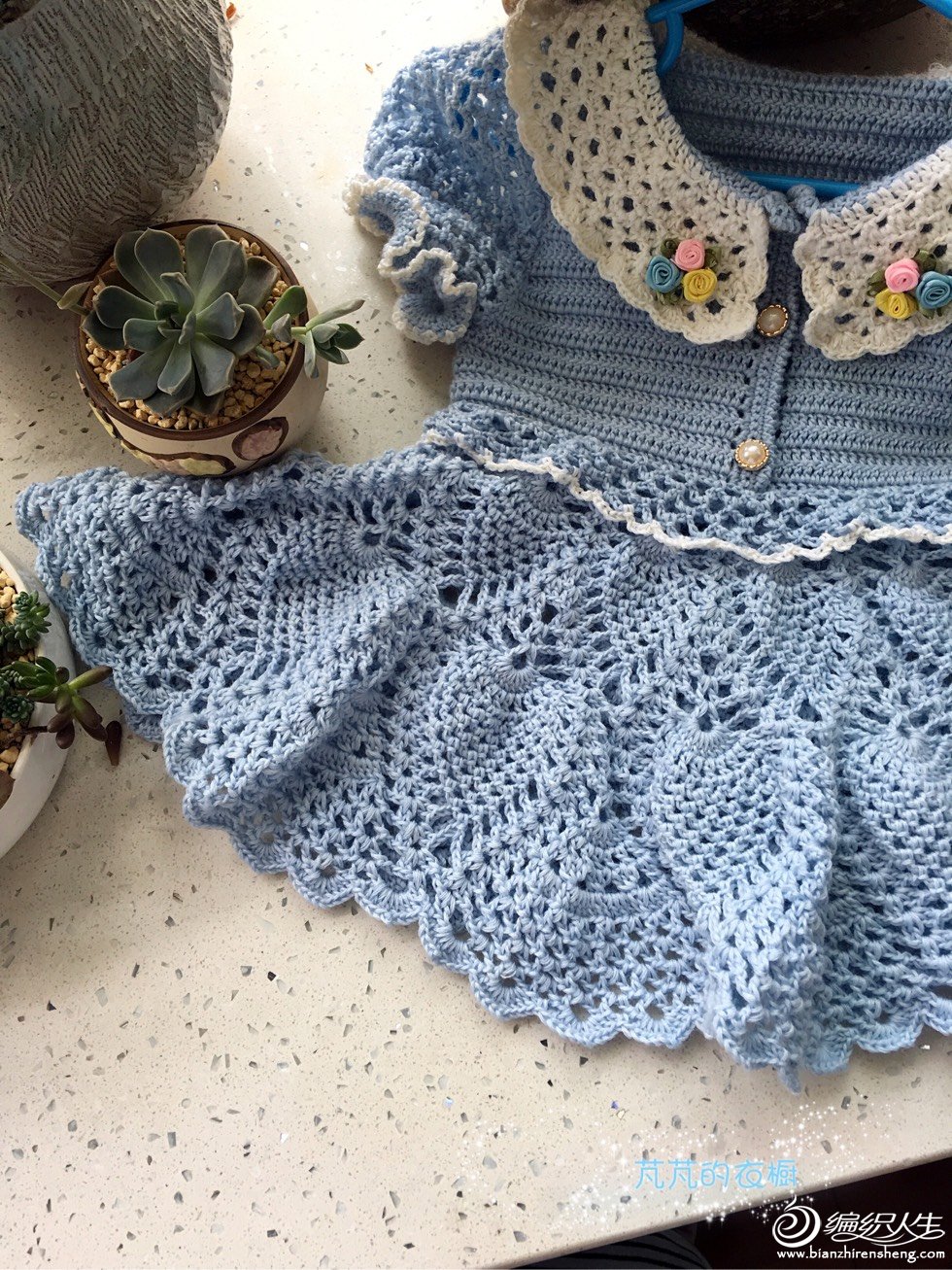儿童钩针公主裙教程,儿童泡泡袖钩针裙小红书款