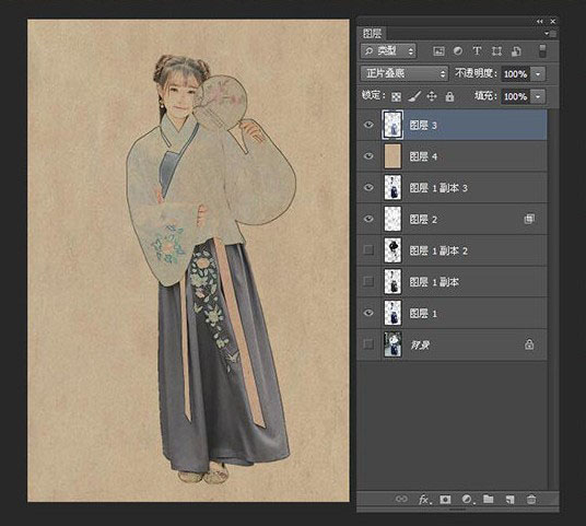 ps如何做成古风水墨晕染特效教程,ps荷花古风人物调色视频教程