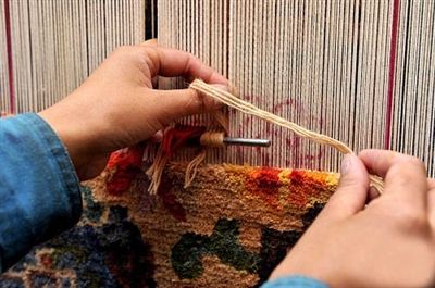 藏族手工编织藏毯,藏式手工编织毯