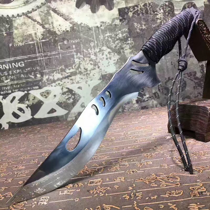 三孔劈云流光星陨刀高锰钢硬度杠杠的