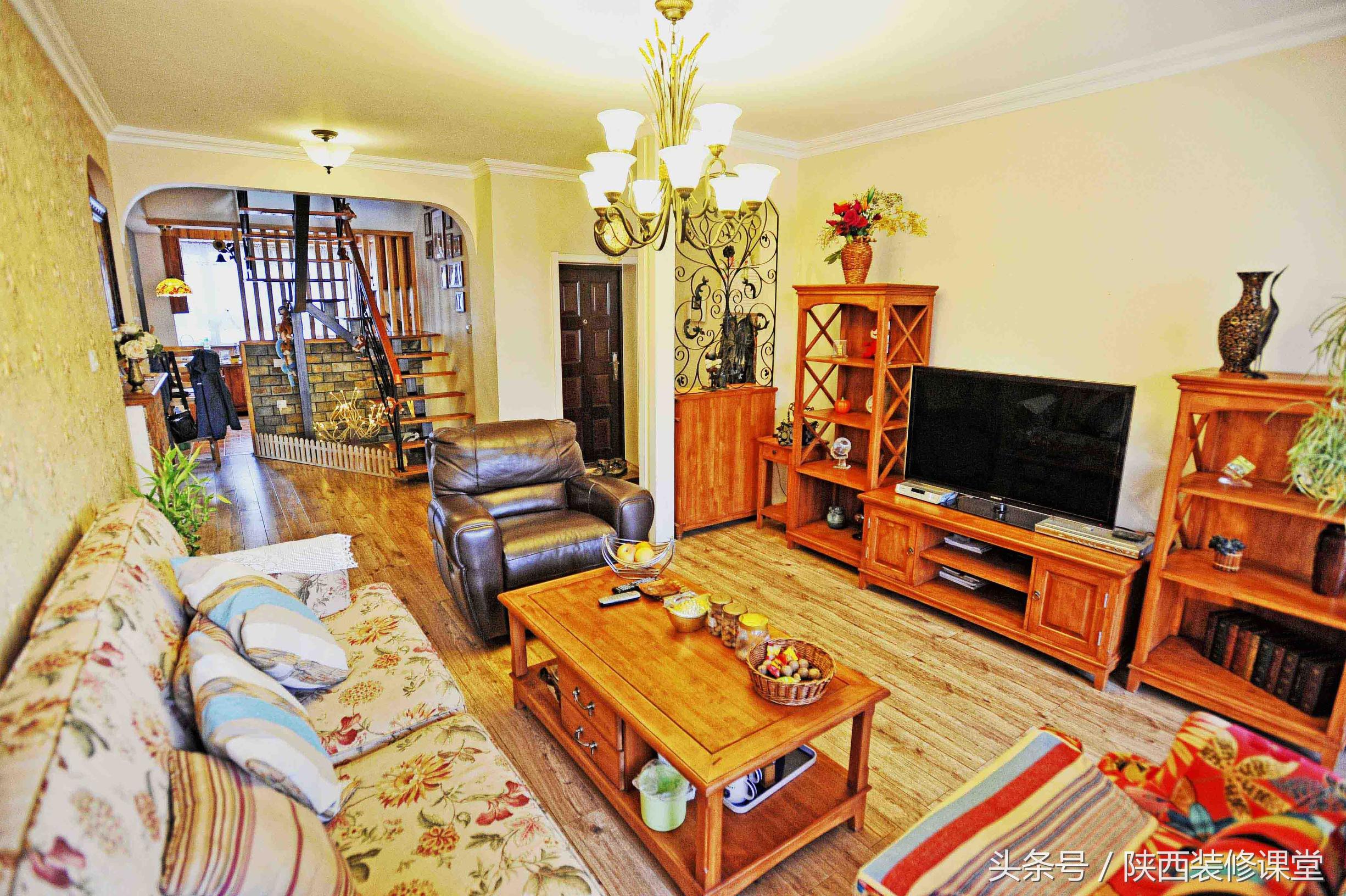 168平美式乡村复式住宅，全手工家具