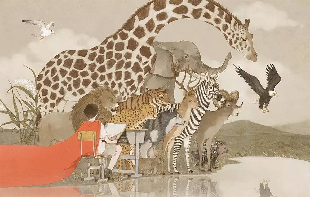 兔子画了一片森林,水彩画一片森林