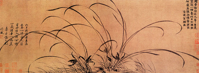 有关梅兰竹菊的中国国画作品,国画梅兰竹菊