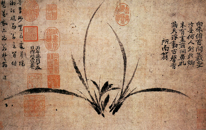 有关梅兰竹菊的中国国画作品,国画梅兰竹菊