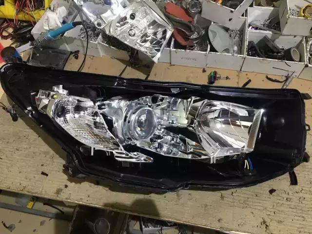 惠州新光源灯光升级‍，汉兰达原车灯发黄昏暗升级NHK德国版海五双光透镜！