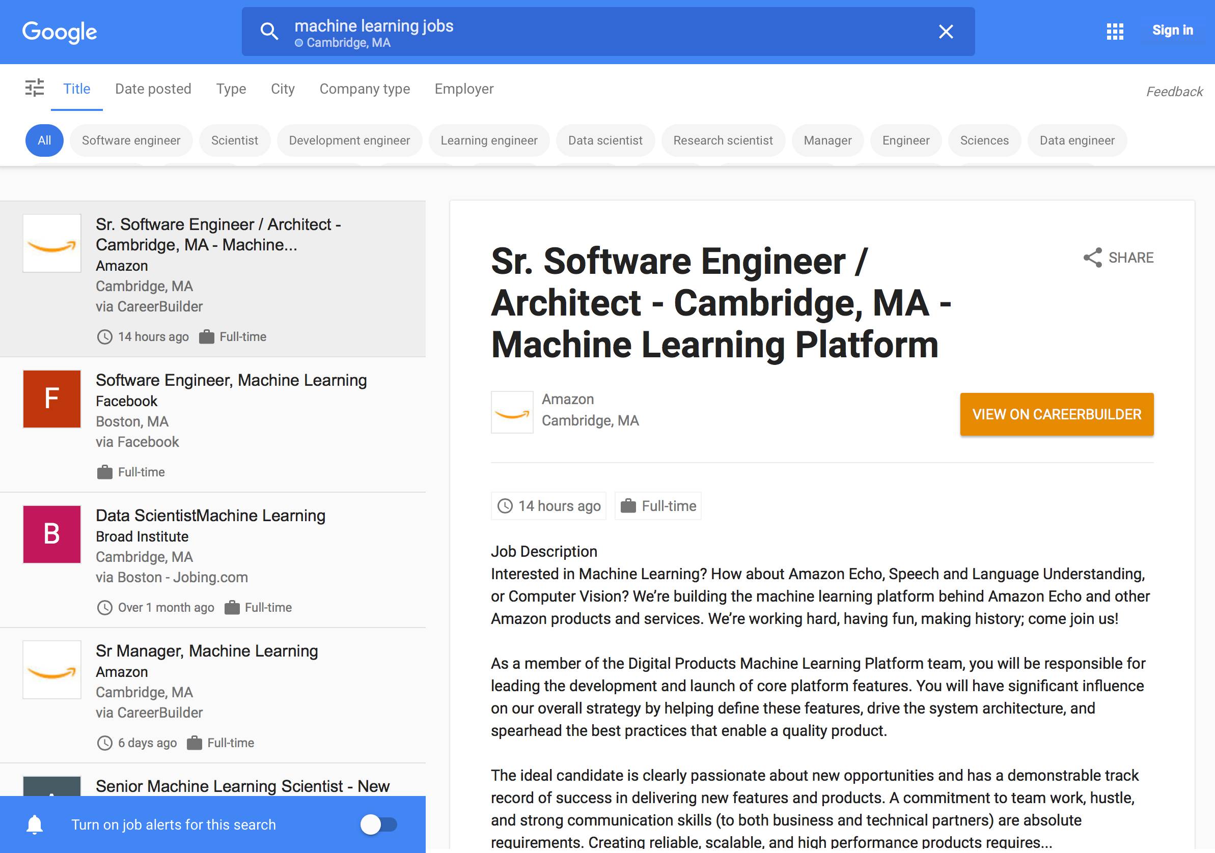 “谷歌招聘”推出，垂直搜索AI筛选，迥异百度招聘