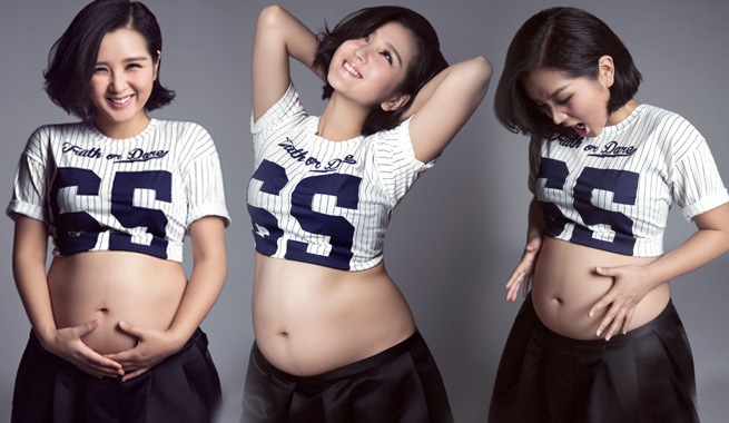 董璇怎么拍孕妇照,孙俪董璇圆脸照片