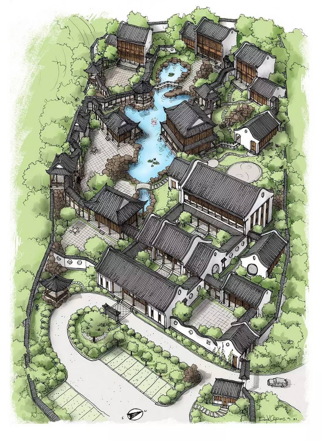 天空下的小雏菊绘画水彩,天空下的绘画作品