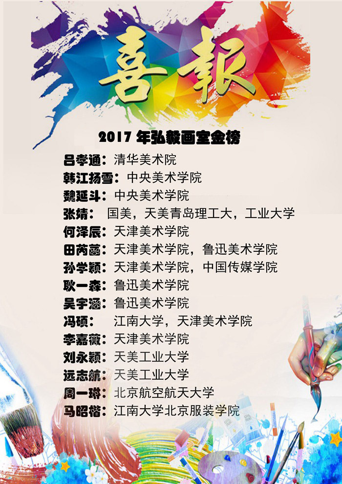 弘艺画室喜报连连，联考之后在创佳绩