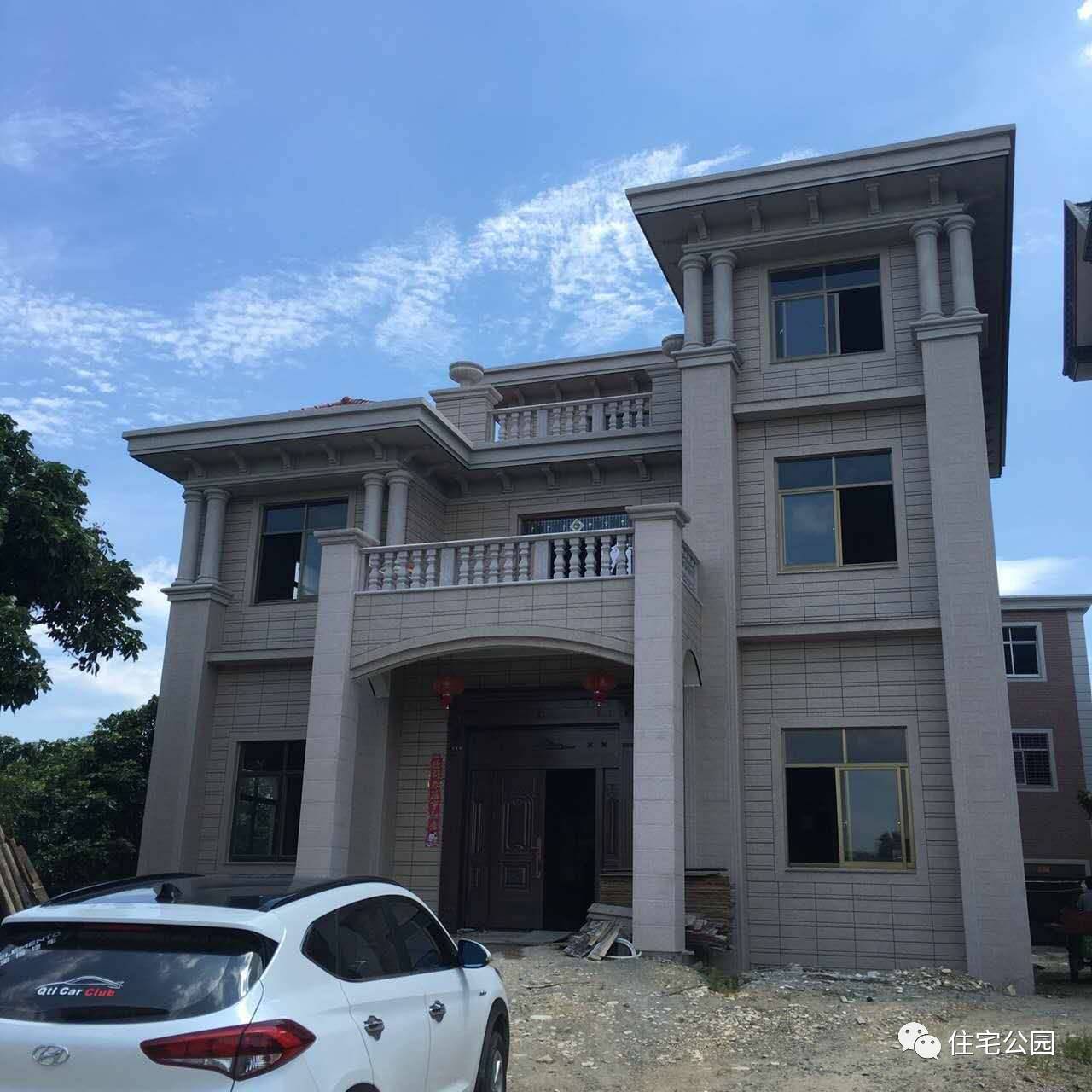 别墅外墙文化石和真石漆搭配效果,外墙干挂花岗岩效果图