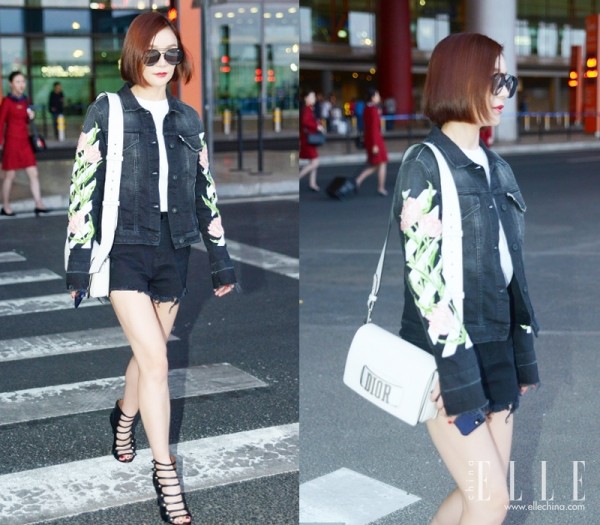 马思纯黑白格子外套,马思纯灯芯绒外套