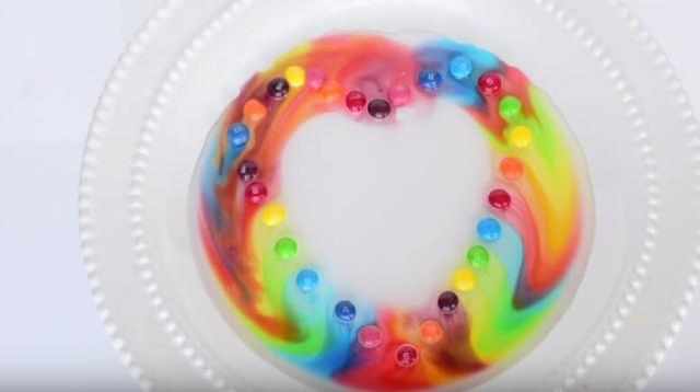 把彩虹糖摆成一个圈,把彩虹糖摆成一个圆往中间倒点水