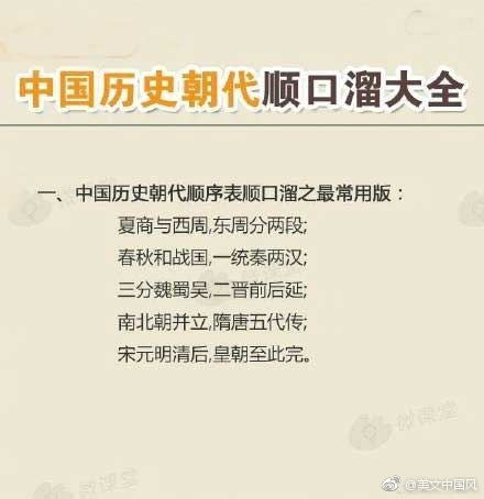 中国历史朝代顺口溜完整版图片,中国历史朝代顺口溜香港版