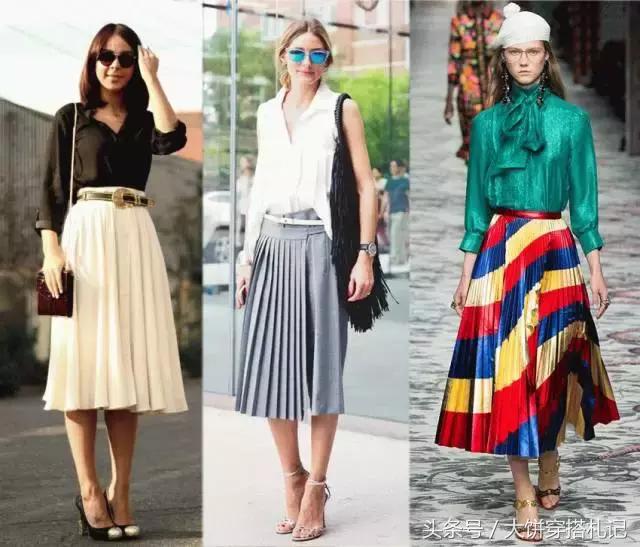 不同颜色百褶裙穿搭春天,不同身高百褶裙长度