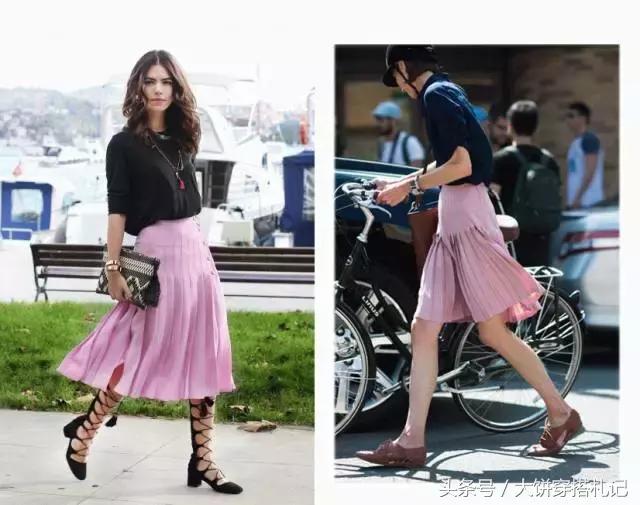 不同颜色百褶裙穿搭春天,不同身高百褶裙长度