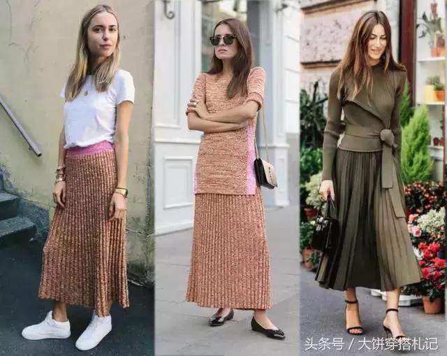 不同颜色百褶裙穿搭春天,不同身高百褶裙长度