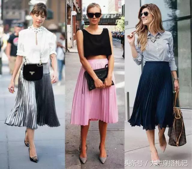 不同颜色百褶裙穿搭春天,不同身高百褶裙长度