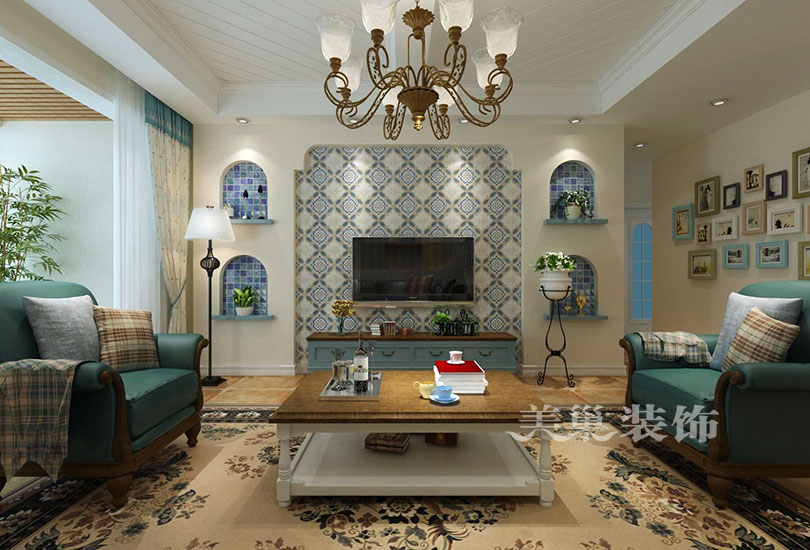 美巢装饰装修效果图，地中海风格清新时尚