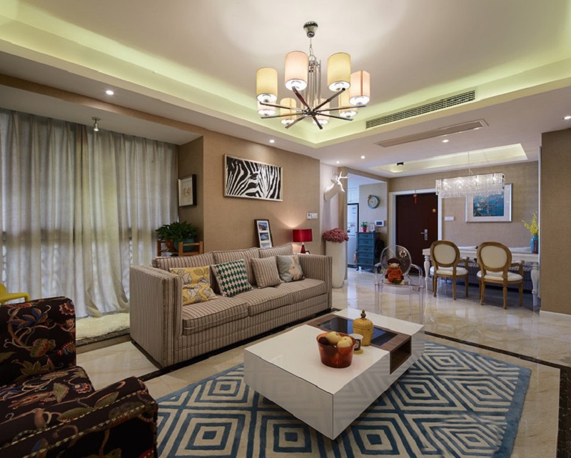 武汉精英城117平装修效果图,武汉95平三室一厅一卫装修效果图